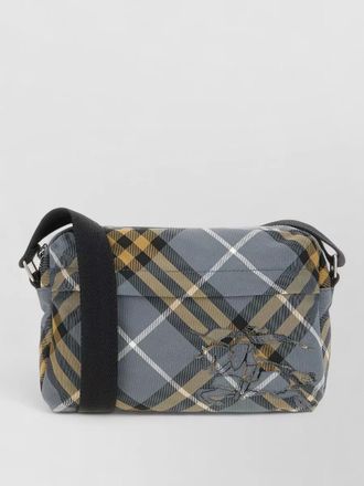 Burberry shoulder bag adjustable strap checkered embroidery