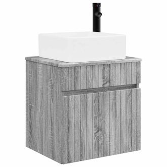 vidaXL Vanidad De Lavabo Montada En La Pared Sonoma Gris Vidaxl