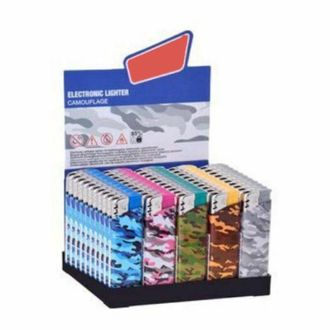 Trade Shop Trade Shop - Confezione 50 Pezzi Accendini Elettronici Ricaricabili Prof Camouflage Militare