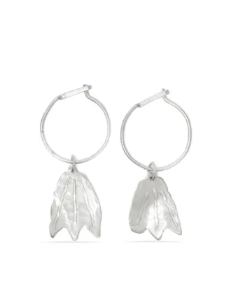 Jil Sander Oorbellen met bloemdetail - Zilver