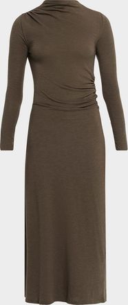 Rails Margaret Draped Long-Sleeve Mesh Midi Dress