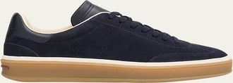 Loro Piana Mixed Leather Low-Top Tennis Sneakers