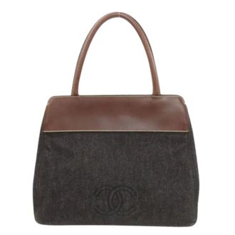 Chanel Pre-owned Handbags, female, Black, Size: ONE SIZE Pre-owned Vintage Denim Tote Bag