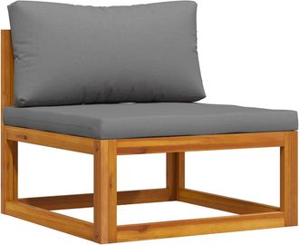 vidaXL Sof&aacute; Seccional Central Y Coj&iacute;n Gris Oscuros Madera De Acacia Vidaxl