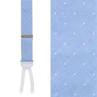 Trafalgar Store Big and Tall Churchill Chambray Polka Dot Linen Blend Formal End Suspenders in Light Blue With Polka Dots at Nordstrom, Size One Size Big