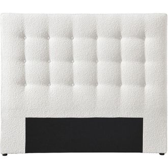 Vente-Unique Testata trapuntata 180 cm Tessuto bouclette Bianco - FRANCESCO