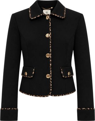 Fracomina Giacca monopetto slim-fit con dettagli animalier - - Jackets - Donna - Nero - S