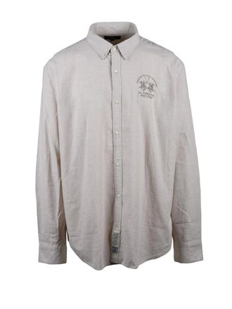 La Martina Beige Cotton Linen Shirt