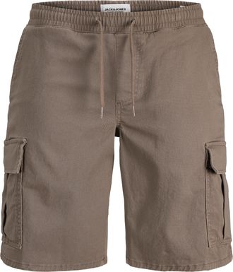Jack & Jones Cargohose JACK & JONES JPSTCOLE DYLAN CARGO SHORTS MID, Damen, Gr. XXL, N-Gr, falcon, Web, Obermaterial: 98% Baumwolle, 2% Elasthan, unifarben, relaxe