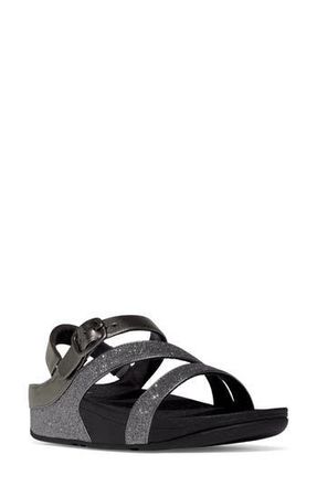 FitFlop Skinny II Glitterdust Z-Strap Sandal in Pewter at Nordstrom Rack, Size 10