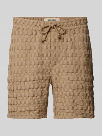 Only & Sons Regular Fit Sweatshorts mit Strukturmuster Modell TEL BRADDOCK in Beige, Gr&ouml;&szlig;e M