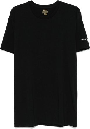 Polo Ralph Lauren Black Undershirt With Logo On The Sleeves