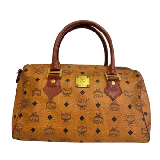 MCM Mcm Brown Leather Boston Bag (Pre-Owned)