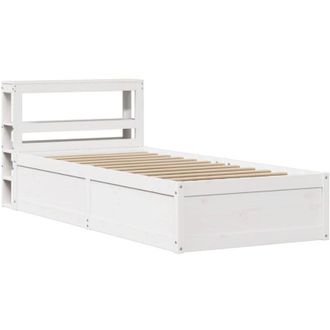 vidaXL Vidaxl - Estructura De Cama Con Cabecero Madera De Pino Blanca 90x200 Cm