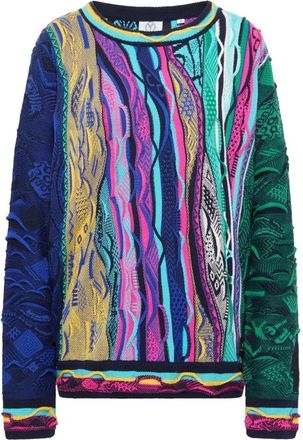 Carlo Colucci Carlo Colucci, Round-neck Knitwear, female, Multicolor, Size: XL Cozy Oversized Knit Sweater