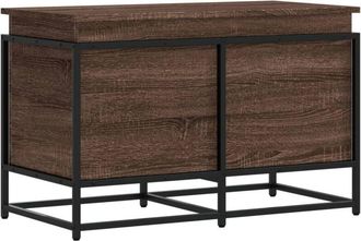 vidaXL Storage Box with Lid Brown Oak 80x40x51.5 cm Engineered Wood vidaXL