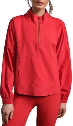 Rhone Mirage Water-Repellent Half-Zip Jacket in Cabana Red at Nordstrom, Size Xx-Large