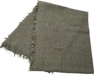 Faliero Sarti Zijde- Wol en Kasjmier Sjaal - Dames - Wintersjaals - Groen - ONE Size - Wol - Accessoires