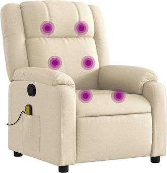 vidaXL Sill&oacute;n De Masaje Reclinable De Tela Crema Vidaxl