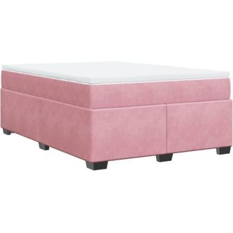 vidaXL Vidaxl - Cama Box Spring Con Colch&oacute;n Terciopelo Rosa 160x200 Cm