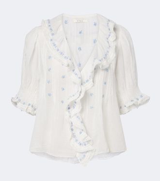 D&ocirc;en D&ocirc;en Hettie floral ruffled cotton top