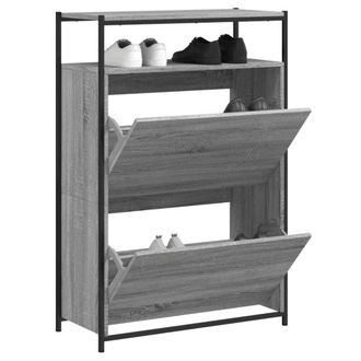 Berkfield Home Shoe Cabinet Grey Sonoma 75x34x112 Engineered Wood