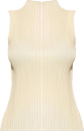 Issey Miyake Shirt - Dames - Tops zonder mouwen - Beige - 2XL - Tops
