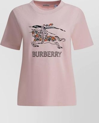 Burberry cotton check logo-embroidered t-shirt