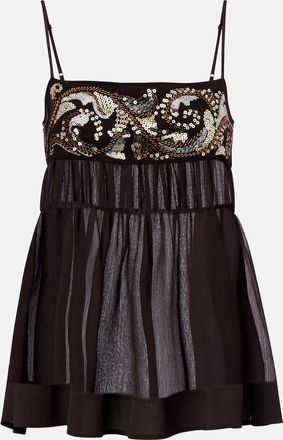 Xu Zhi Sequined chiffon top