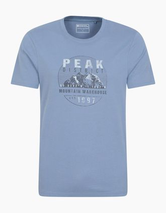 Mountain Warehouse Mens Mountain Warehouse Mens Peak District Short-Sleeved T-Shirt - Blue - Size: 38