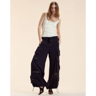 Cynthia Rowley Pinstripe Cargo Pants