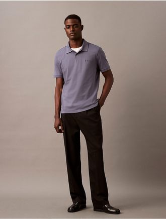 Calvin Klein Mens Liquid Touch Polo Shirt - Blue - XS
