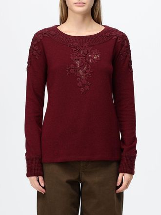 Ermanno Scervino Maglia girocollo in misto lana con ricami floreali