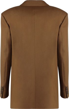 Max Mara Womens Palanca Double-Breasted Blazer Brown Virgin Wool Blazers Jacket