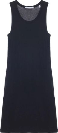 Helmut Lang Tankjurk Soft Rib - Dames - Korte kleedjes - Zwart - L - Katoen - Kleedjes