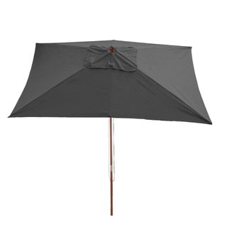 Hhg [nunca Usado] Parasol Florida, Sombrilla De Jard&iacute;n Sombrilla De Mercado, 2x3m Poli&eacute;ster/madera 6kg, Antracita
