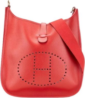 Herm&egrave;s Pre-owned Evelyne I GM - Dames - Vintage Schoudertas - Rood - ONE Size - Leer - Vintage
