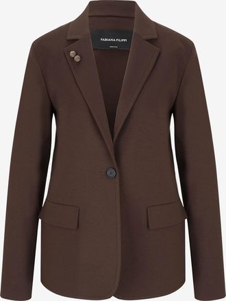Fabiana Filippi Jersey-Blazer mit Brosche