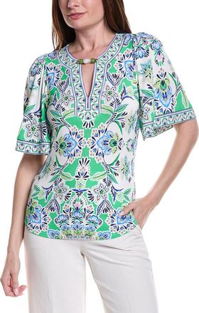 Hale Bob Hale Bob Giana Short Sleeve Silk-Blend Top