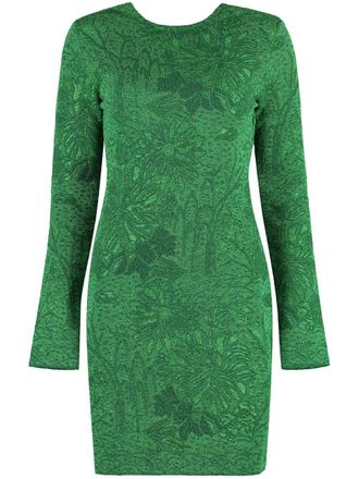 Givenchy Abito corto a fiori jacquard - Verde