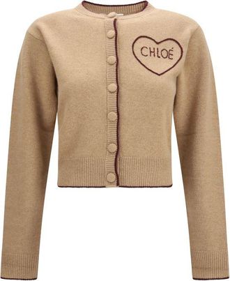 Chlo&eacute; Beige Wool Oves Aries Womens Cardigan