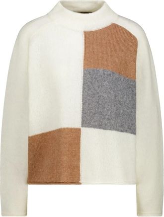 Monari Gebreide trui met kleurblokken - Dames - Coltruien - Veelkleurig - 2XL - Wol - Truien & Vesten