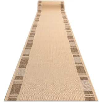 RugsX Rugsx - Alfombra De Pasillo Sizal Floorlux Modelo 20195 Color Ma&iacute;z/color Caf&eacute; 80 Cm Beige 80x280 Cm