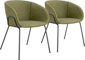 Happy Garden Happy Garden - Lote De 2 Sillas De Polipiel Verde Andre