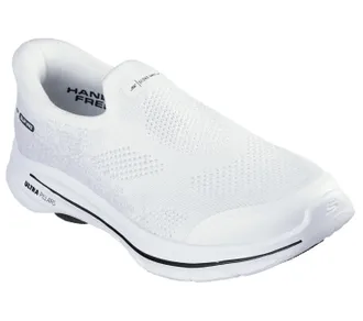 Skechers Womens Go Walk 8 Nova Sneaker, White Black Textile/Trim, 7 UK