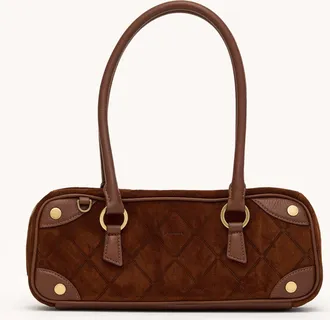 Hammitt Hammitt Meredith Chocolate Diamond Suede Antique Gold Sml