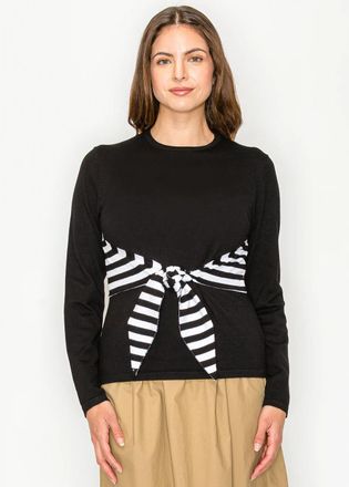 YAL New York Black Knit with Contrast Waist Detail