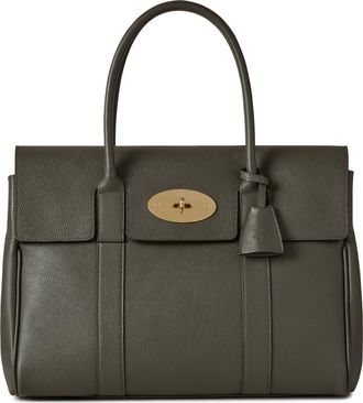 Mulberry Bayswater Grained Leather Satchel in Juniper Green at Nordstrom