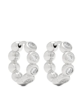 Missoma small Tennis hoop earrings - women - Cubic Zirconia/Rhodium-Plated Recycled Sterling Silver - One Size