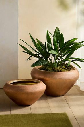 Terrain Metallic Low Taper Planter